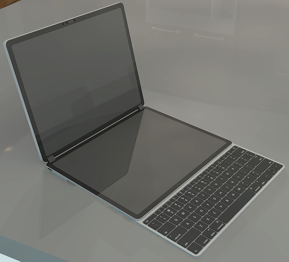Dual touch screen laptop