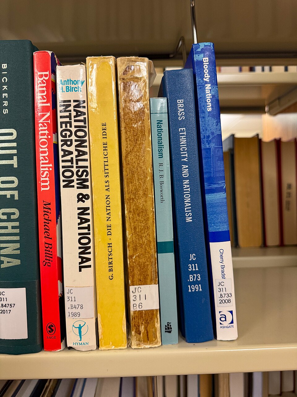 Political Science Books on Library Bookshelf