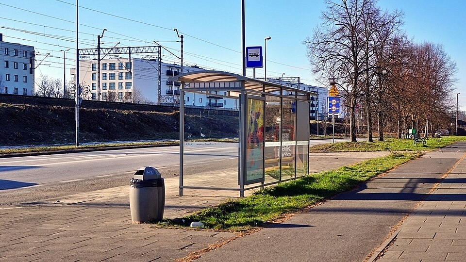 Bus stop, Walerego Eljasza-Radzikowskiego Street, Łobzów, Kraków, Poland