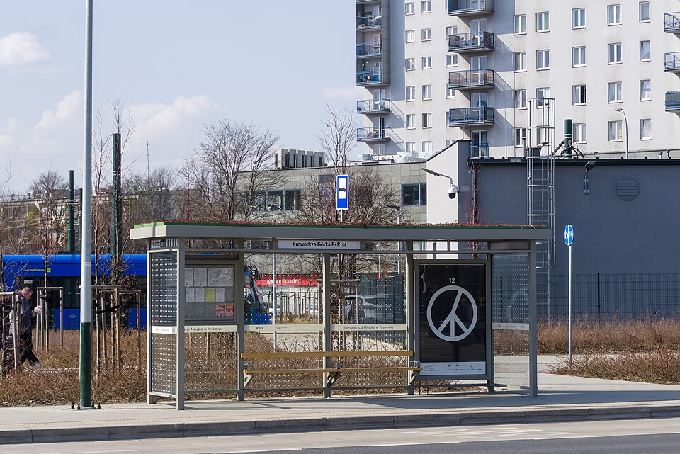 Bus stop, Dominika Ździebły-Danowskiego street, Prądnik Biały, Kraków, Poland