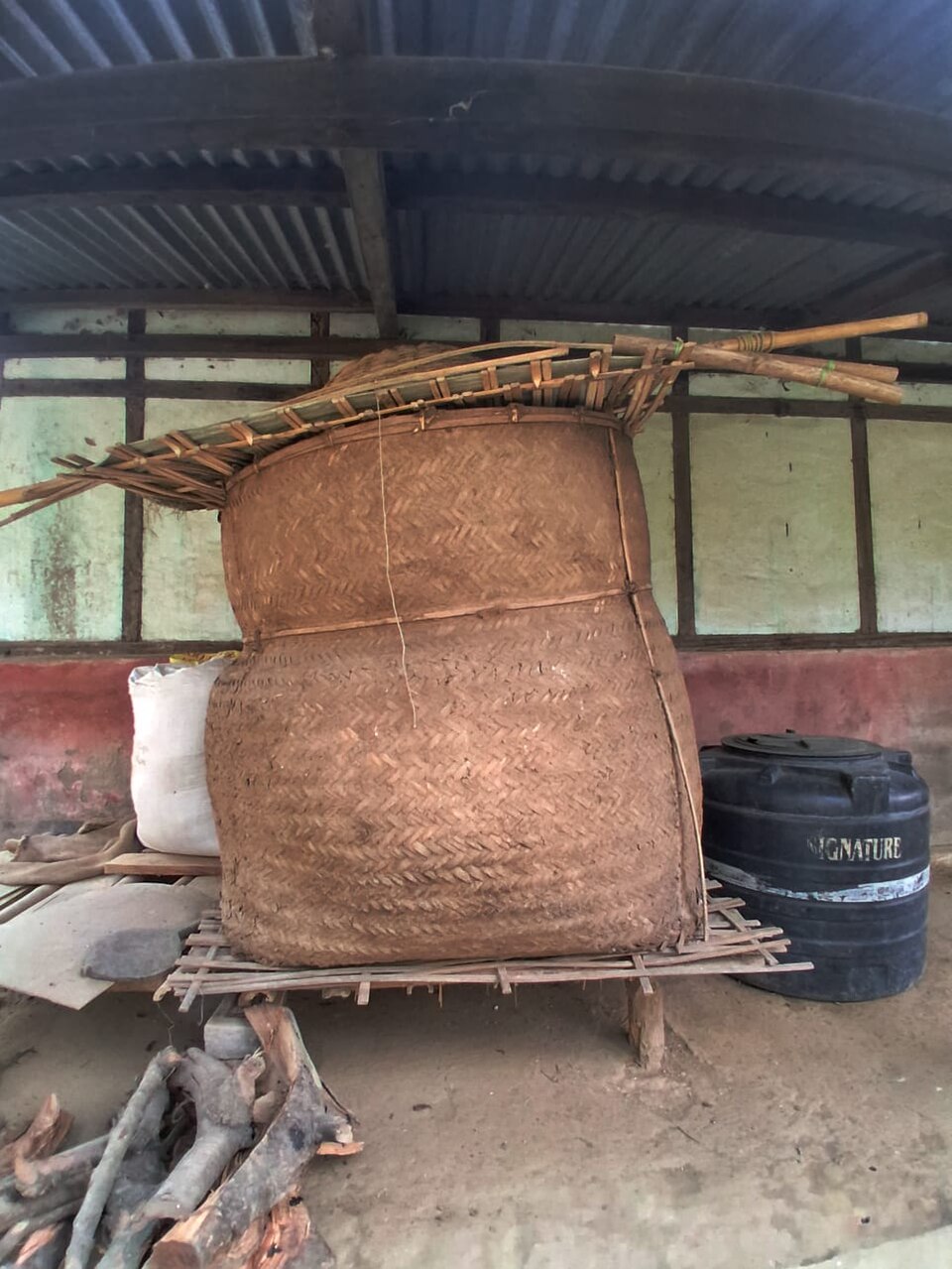 A traditional grain storage basket