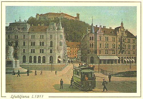 1911 postcard of Ljubljana
