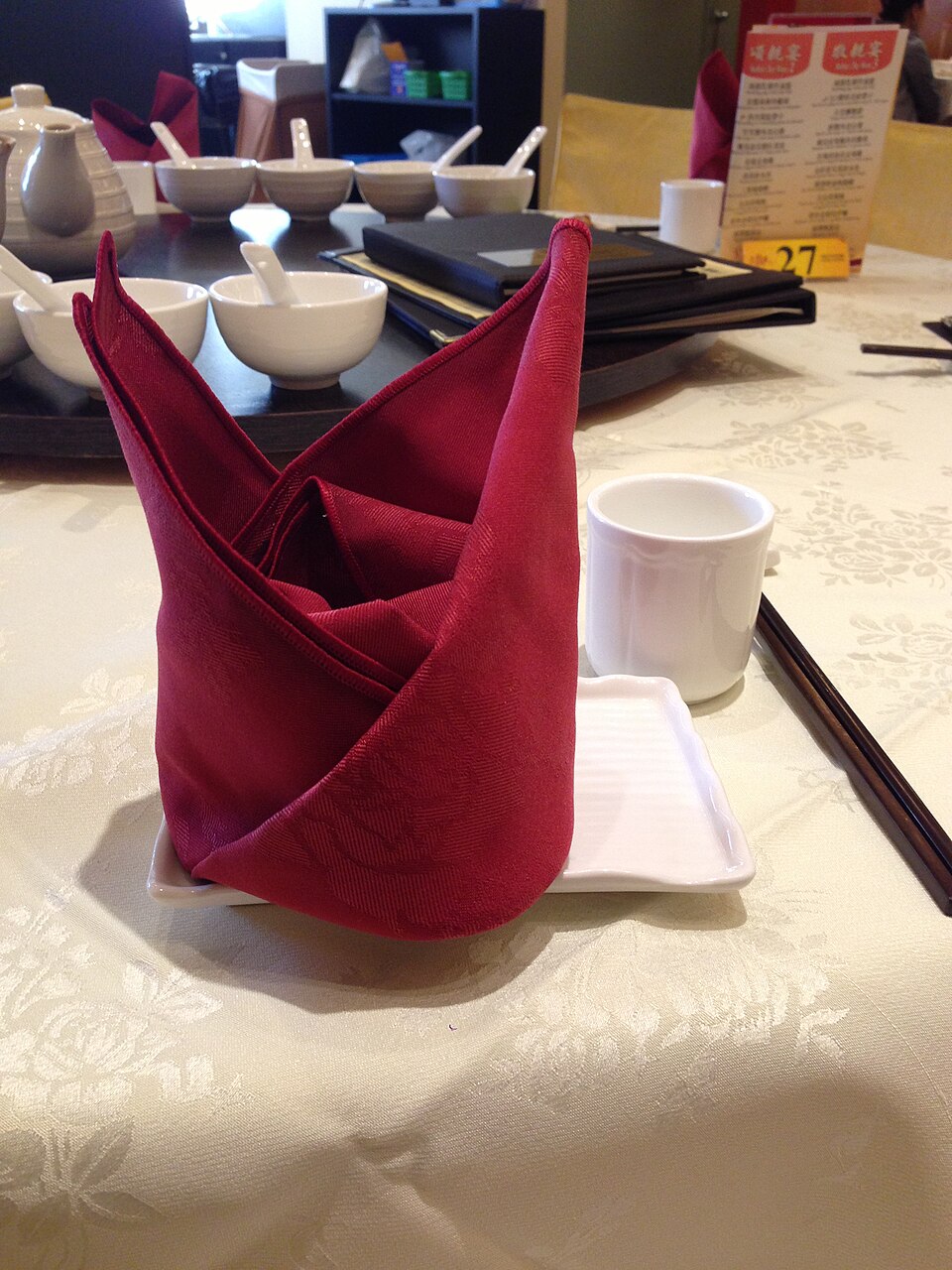 Asian restaurant table setting