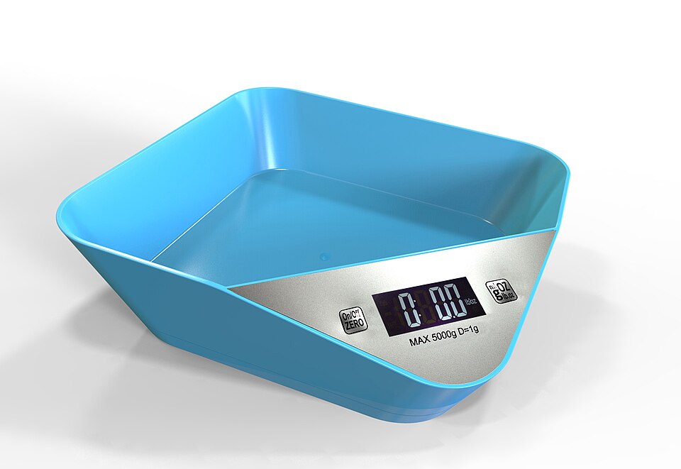 Blue LE-K10 tray kitchen scale