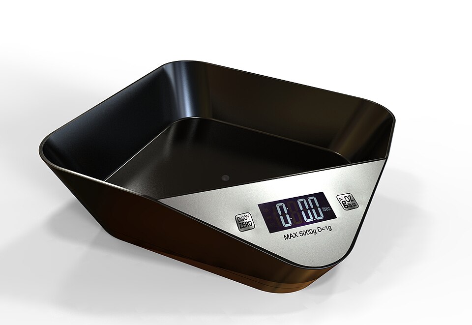 Black LE-K10 tray kitchen scale