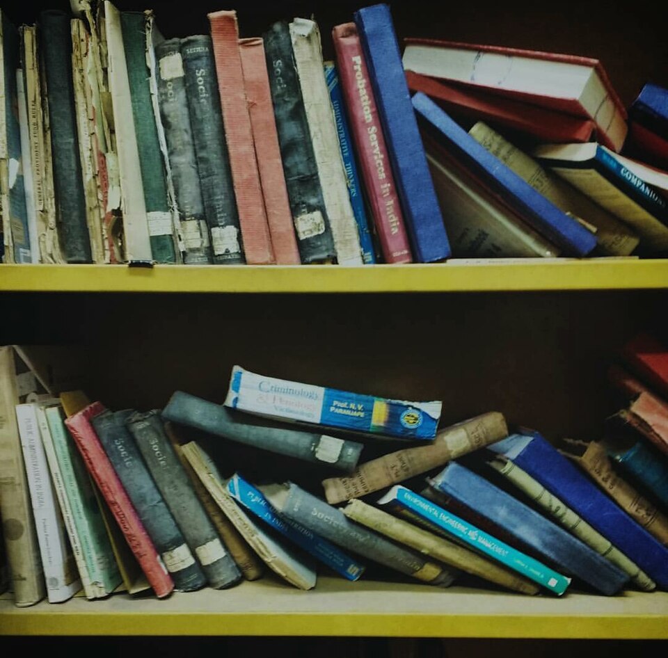 A messy bookshelf is a sign of constant reading