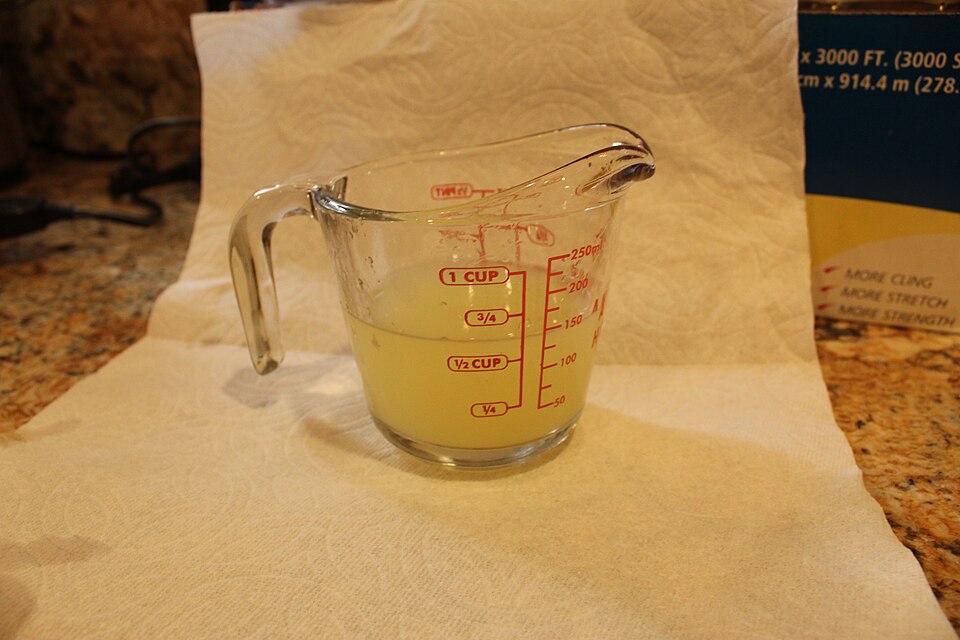 Lemon juice measuring cup